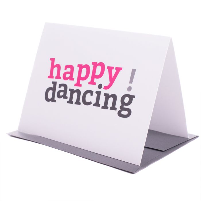 Happy Dancing greeting cards, thank you cards for the dancer in your life or anyone who loves dance.  You will not find these thank you, greeting cards at Hallmark or Zazzle. Only at www.thedancesocks.com
